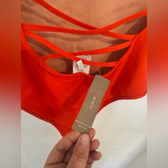 J.Crew  NWT Playa Women’s Open Back criss cross  Orange One Piece SwimSuit M - Picture 10 of 16